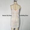 European and American Women's See-Through Spaghetti Strap Knit Beach Dress