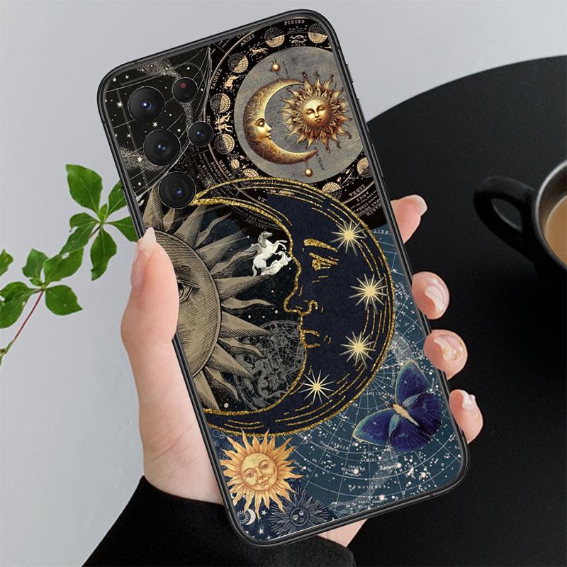 Moon and Sun Aesthetic Phone Case For Samsung Galaxy S25 S24 S23 S22 S21 Ultra S24 S23 S22 S21 S25 Plus S24 S25 FE
