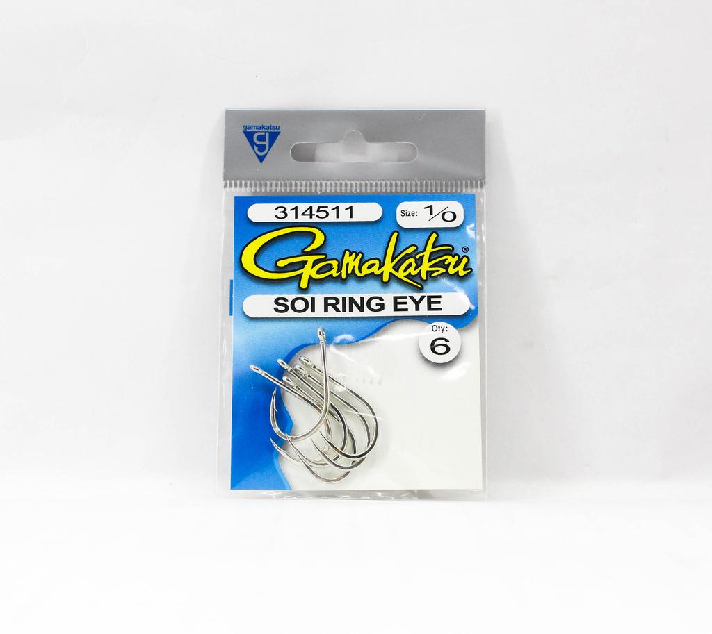 Gamakatsu Soi Ring Øyestørrelse 1/0 , 6 Per pakke (4005)