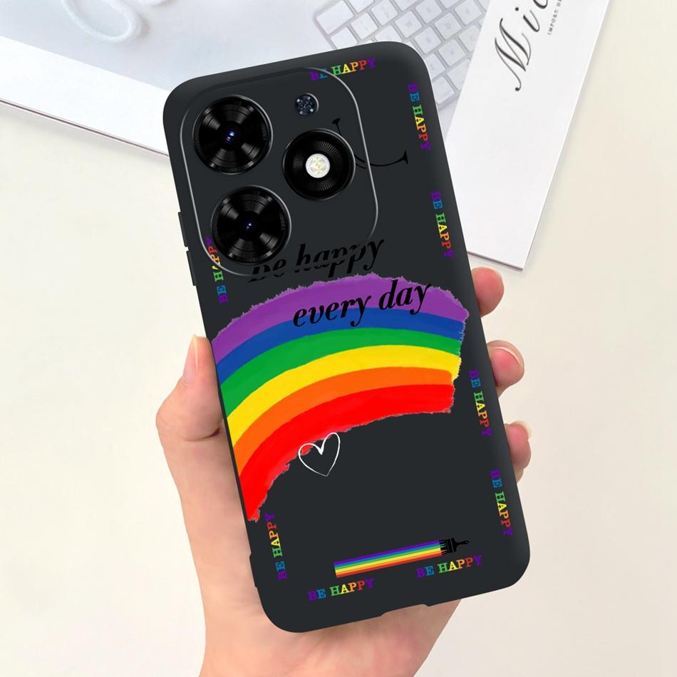 For Tecno Spark Go 2024 Case Cute Flower Love Pattern Candy Color Soft Silicon Slim Phone Back Cover For Spark Go (2024) BG6