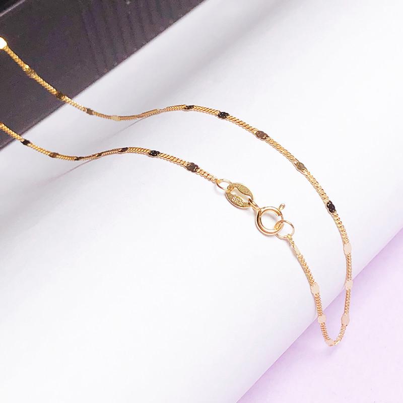 

Сверкающее колье из стерлингового серебра 925 пробы для женщин - Простая модная цепочка