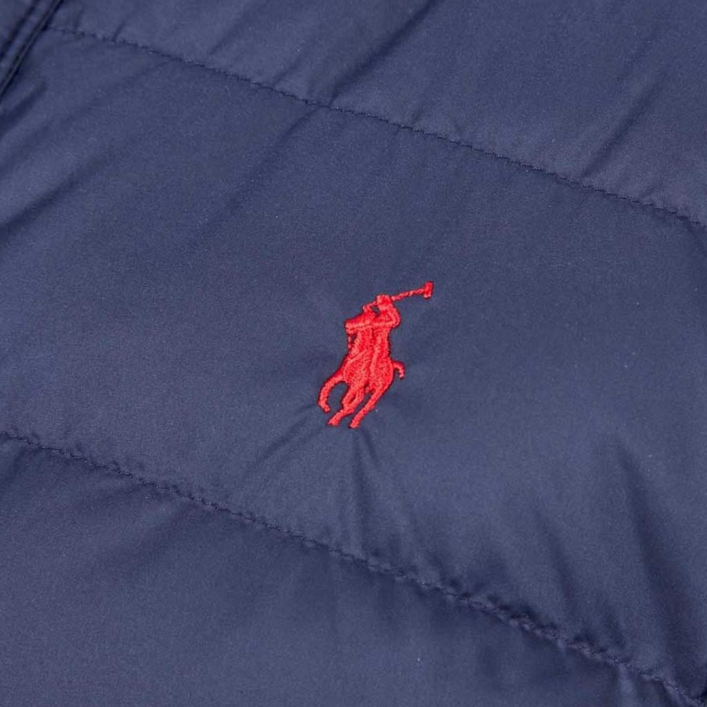 Polo Ralph Lauren Solid Color Pony Embroidered Quilted Single Breasted Long Sleeve Down Jacket Men outerwear Navy-Blue 710787830-003