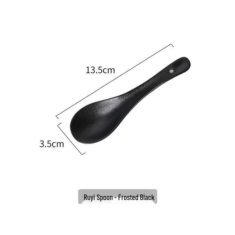 Abay Ceramic Long Handle Soup & Rice Spoon Set