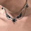 Glimmering Star Wing Pendant Necklace Lightweight Alloy Jewelry Piece For Women Stylish Gift For Special Occasion
