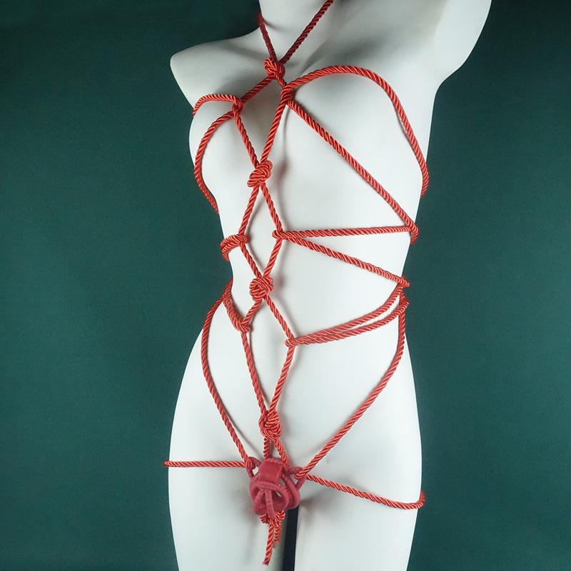 Men's Full Body Bondage Kit with Rope, Chastity Lock, and Pot Lid for Cross-Dressers - Erotic Outdoor Training Supplies