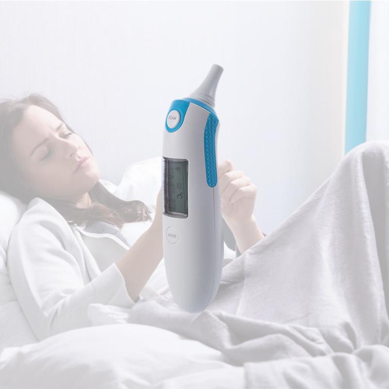 LCD Three-Color Backlight Display Household Multifunction Waterproof Electronic Digital Thermometer Infrared Thermometer for Ear Plastic