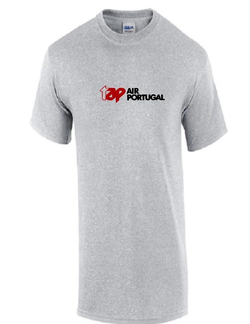 TAP Air Portugal Red Black Vintage Logo Portuguese Airline Sport Gray T-Shirt S