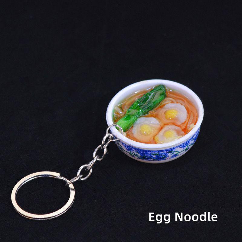 Niedliche Mini-Schüssel-Schlüsselanhänger in Form von künstlichem Essen