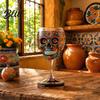 Themed Party Wine Glass Gothic Skull Glass Hand Painted Skeleton Goblet Day of The Dead Altar Accessory Decor Unique Bar Gift for Halloween Luxury