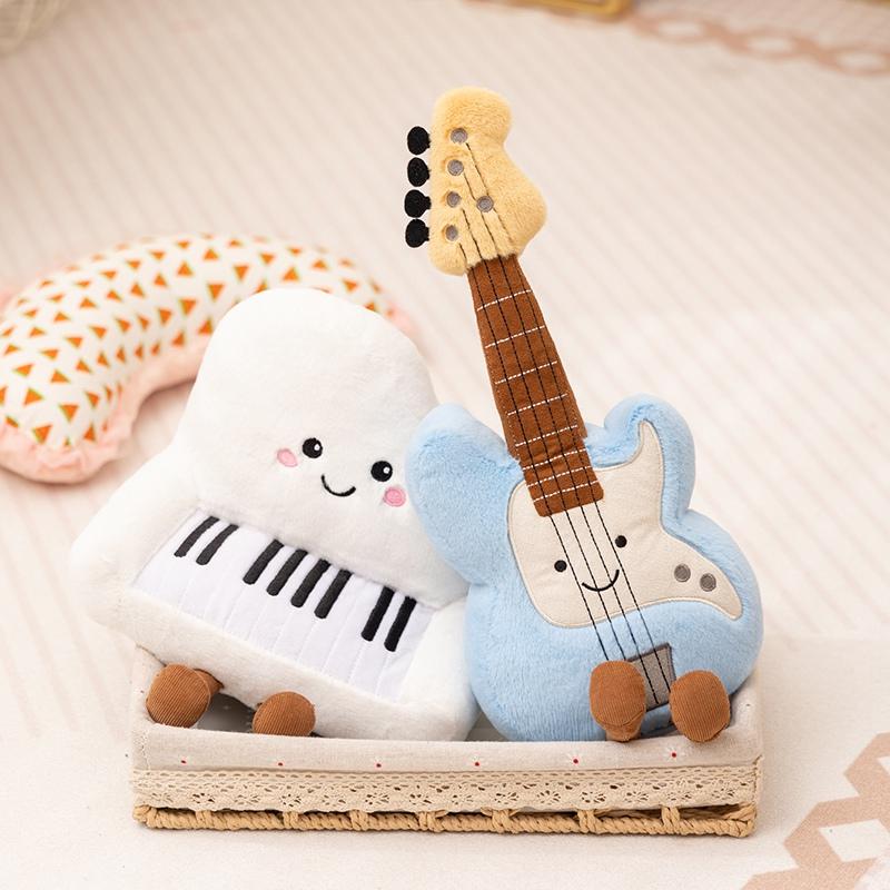 Lovely Instrument Combination Plush Saxophone Guitar Doll Guzheng Toy Piano Soft Pillow Gift For Children