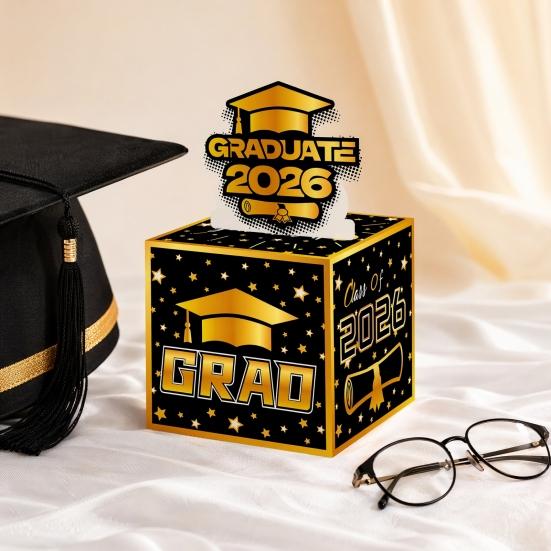2026 Graduation Money Box for Cash Gift Pull, Class of 2026 Graduation Party Money Holder Box, Funny Congrats Grad Gifts for High School College
