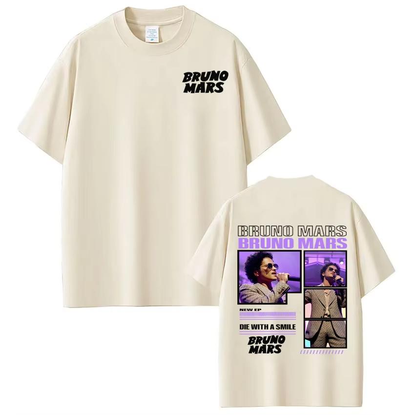 Singer Bruno Mars Album Tour 2026 Graphics Tees Men Women Fashion Clothing Tshirt Summer Pure Cotton Aesthetic Trendy T Shirts