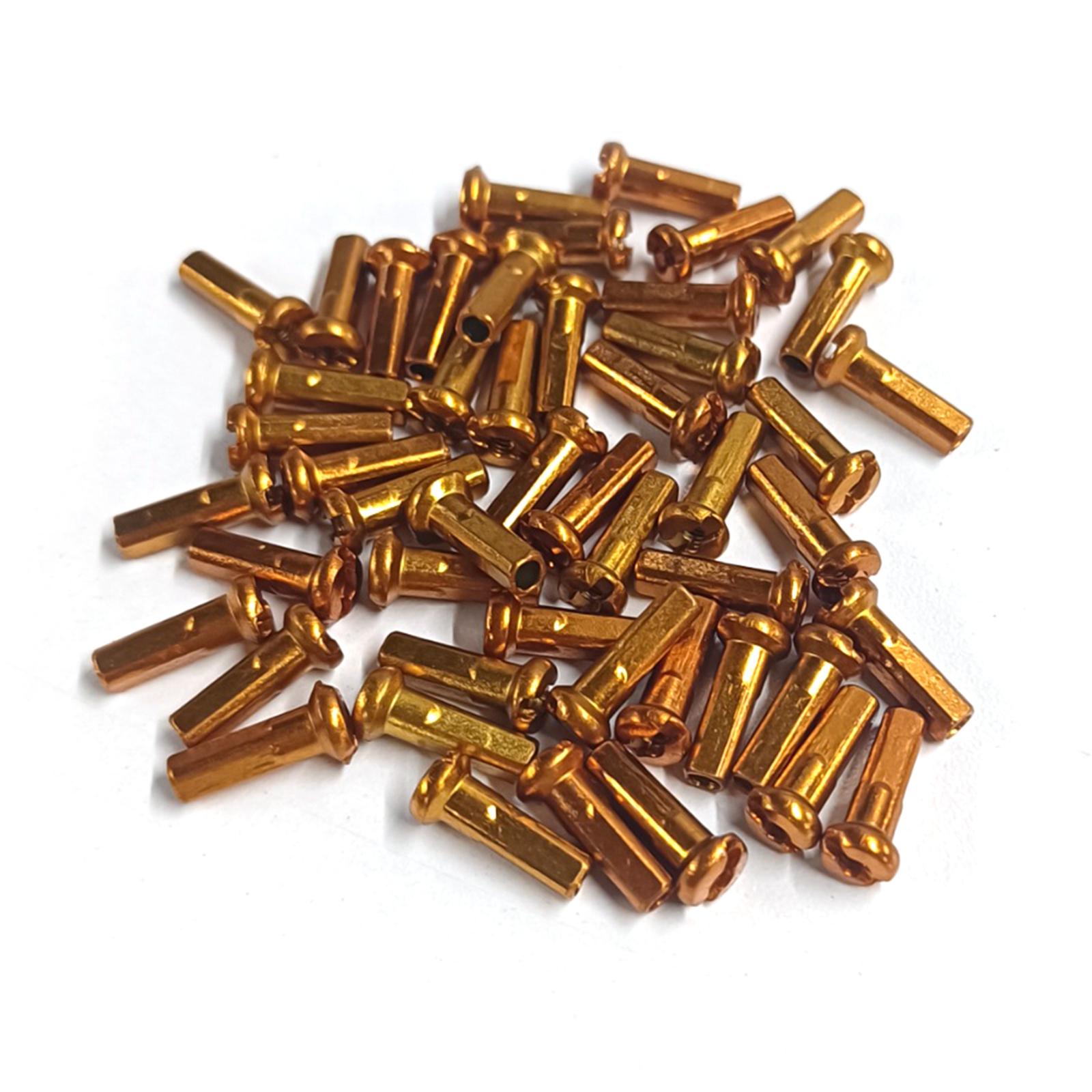 50pcs Metal Nipples for 14G 2mm Spokes MTB Mountain Bike Cycling Parts золотой