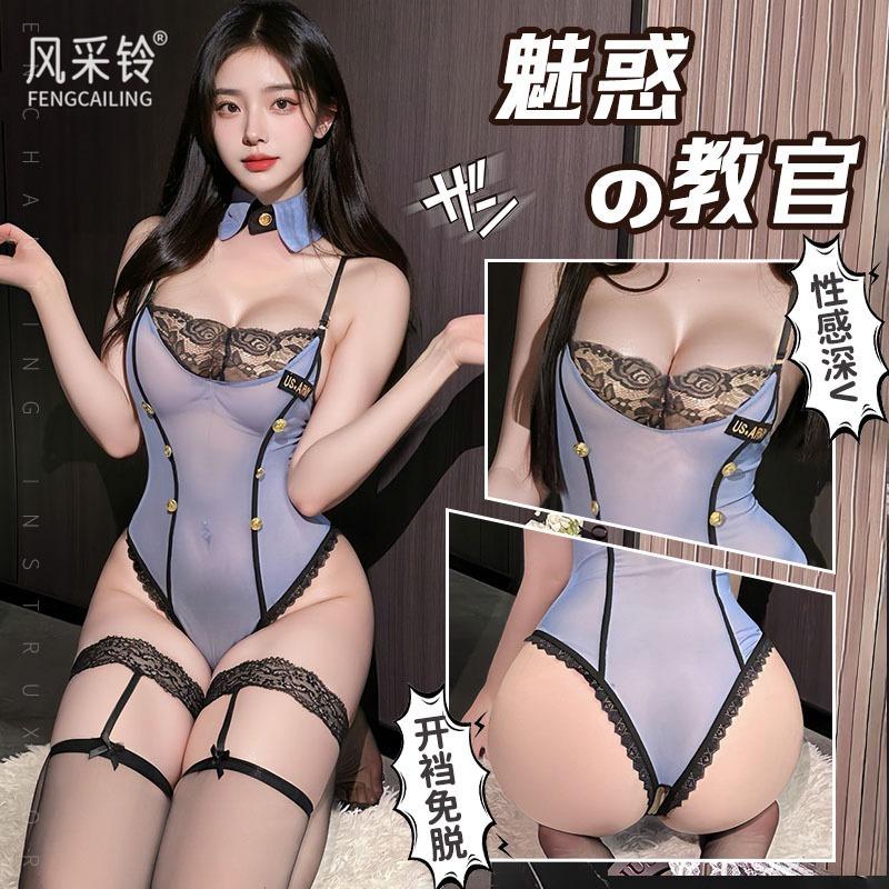 Sexy lingerie sexy police uniform pure desire mesh onesie no temptation pajamas pure desire babes outfit