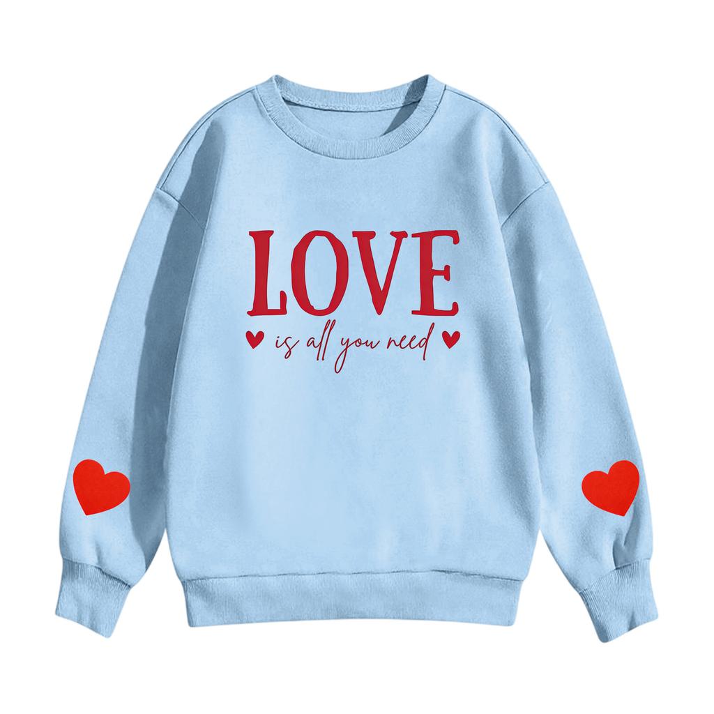 Children's Casual Round Neck Printed Pullover Long-sleeved Hooded Sweatshirt Top