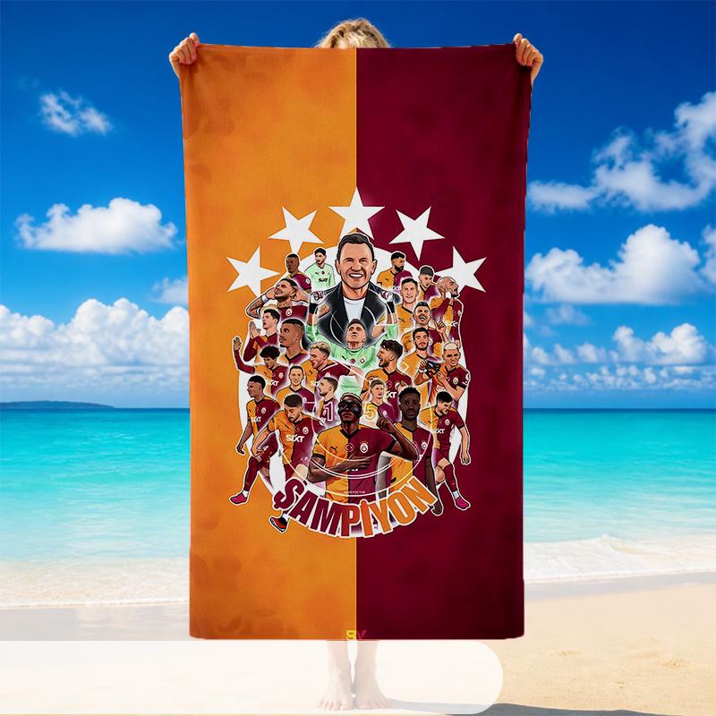 Asciugamano da Spiaggia Asciugatura Rapida Modello Galatasaray, Asciugamano Leggero Assorbente per Piscina Spiaggia Vacanze