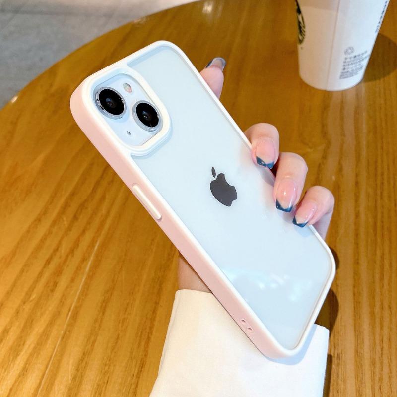 Applicable To Iphone16ProMax Acrylic Phone Case Two Color Youdun 15 Transparent Apple 14 Creative Contrast Color Set