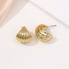 New product gold stud earrings light luxury retro geometric earrings feel fashionable and simple C-shaped gold stud earrings