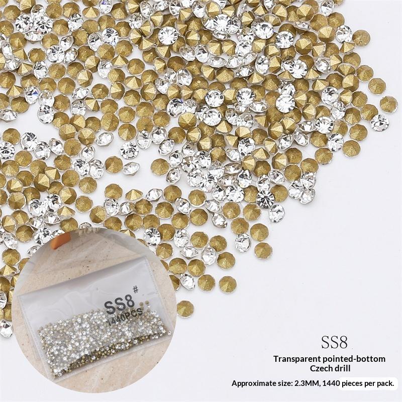 High Shine 1440Pcs Pointed Back Glass Rhinestones Scratch Resistant for Bag Decor Nail Art Jewelry Making Supplies