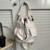 Minimalist Oxford Large Capacity Bucket Bag with Drawstring Closure ,Adjustable Strap Lightweight Crossbody Purse Casual Handbag
