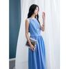 Sancai 2025 Autumn Elegant Sleeveless A-Line Maxi Dress
