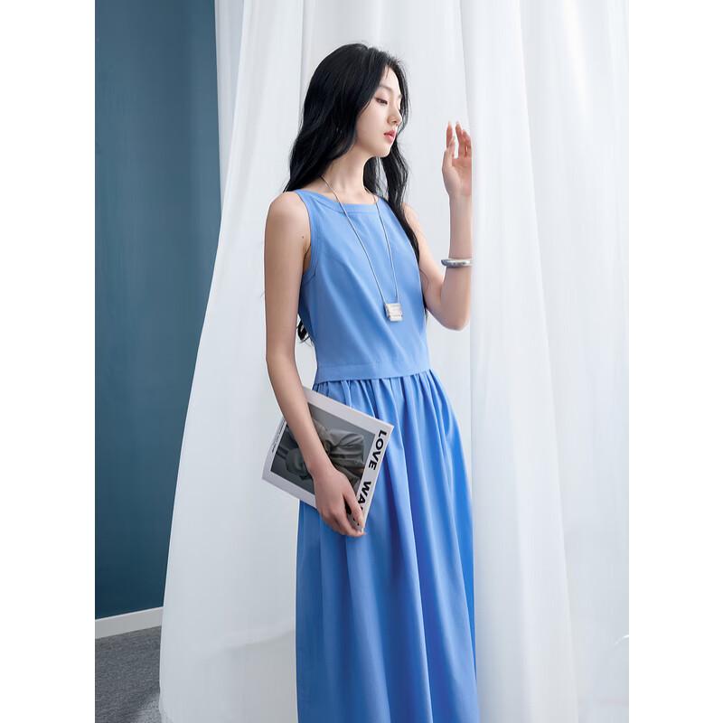 Sancai 2025 Autumn Elegant Sleeveless A-Line Maxi Dress
