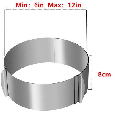 Anello Mousse Regolabile Stampo Tondo Mousse Bordo Torta Colletto Pellicola Accessorio Cucina Strumenti per Cottura Fai da Te Torte Dessert Strumento Decorazione