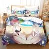 New Re Zero Rem Ram Bedding Set 3d Print Kawaii Cartoon Anime Three-piece Set Adult Kid Bedroom Duvet Cover Sets Home Textiles