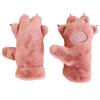 Cute Cartoon Bear and Cat Paw Plush Gloves for Girls - Warm, Thick Winter Riding Gloves with Neck Strap.