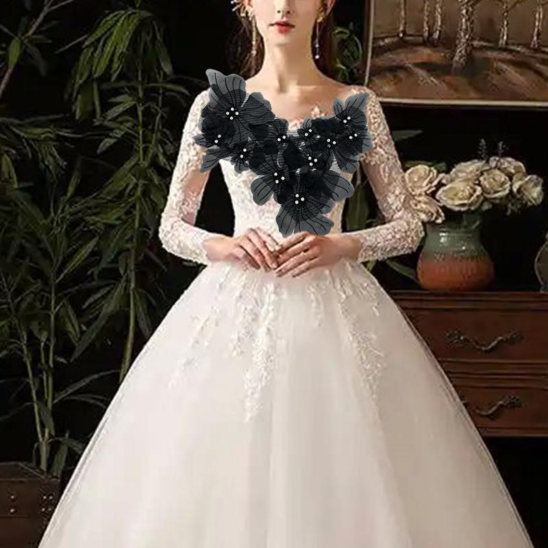 1 ks Čipkované kvety Odevné doplnky Látková dekorácia Nášivka Šijacie potreby Sieťované kvety Látková nášivka DIY 4 farby