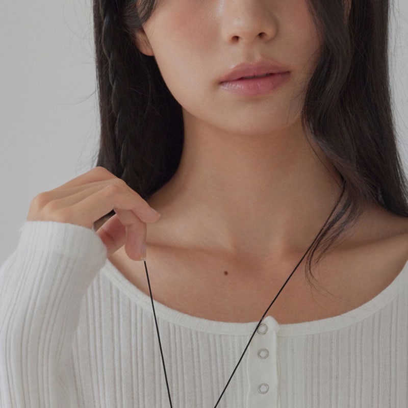 TOPGIRL (Surgical) Surgical Vintage Onyx Drop Long Necklace_TJN00005