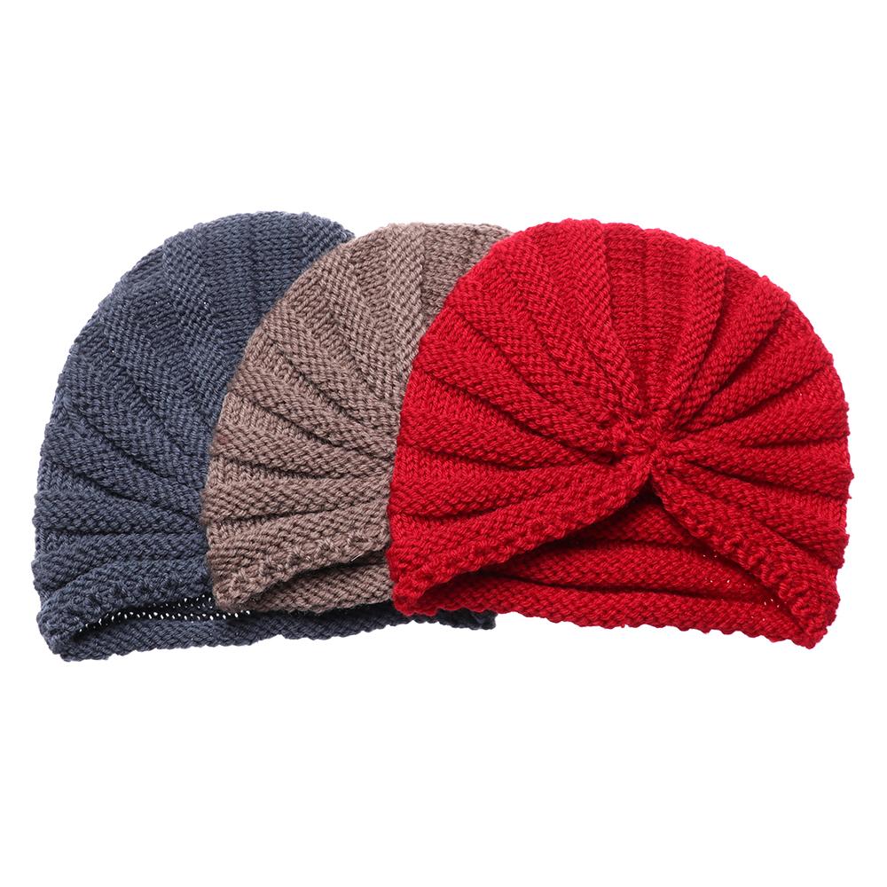 New Fashion India Hat Autumn Winter Crochet Turban Head Wraps Knitted Hat Cap Headdress