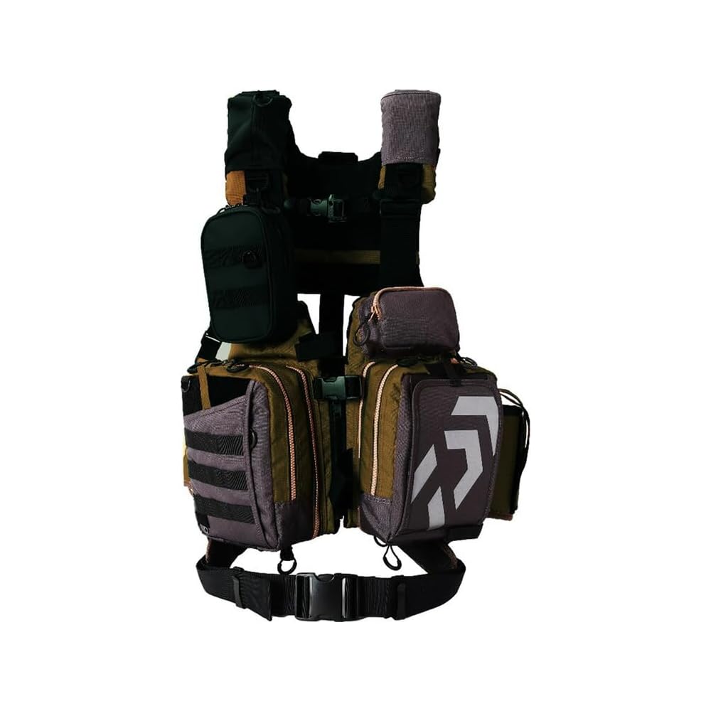 Daiwa DF-6122 Automatic Inflatable Life Jacket Brown Gray Free Size
