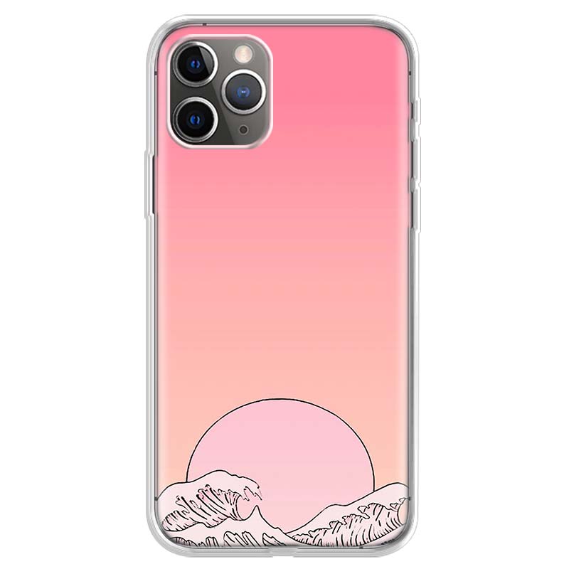 Japanese wave art Phone Case For iPhone 17 Air 11 13 Mini 14 15 Plus 16 12 Pro Max 16E SE 7 8 Pattern Soft TPU Back Cover  17 Ai