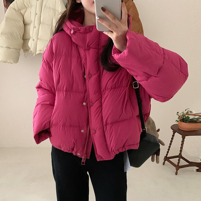 Nine-color candy bread down jacket women's short 2024 new milk huhu puff feeling thickened white duck down jacket tide