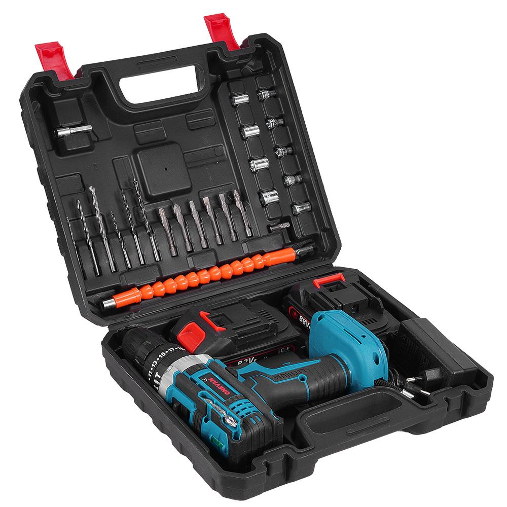 ONEVAN Electric Impact Drill 25+3 Torque 500W Cordless Electric Screwdriver Woodworking Power Tool For Makita 18V Battery Pin