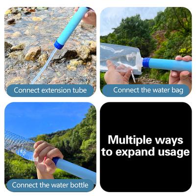 396 Gallon Outdoor Personal Water Filter Ultra-Light 0.01 Micron 4-Stage Filter System Portable Water Purifier Survival Straw