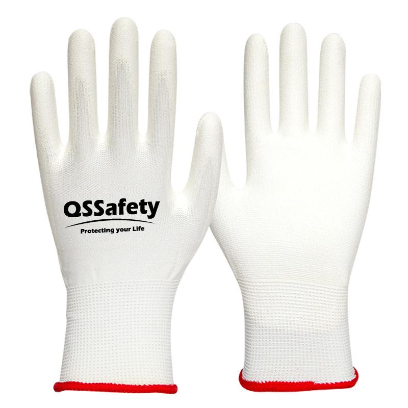 

QS Белые PU2001E Легкие Дышащие Перчатки Электрика - Гибкие, Тонкие, Защитные Рабочие Перчатки из ПУ.