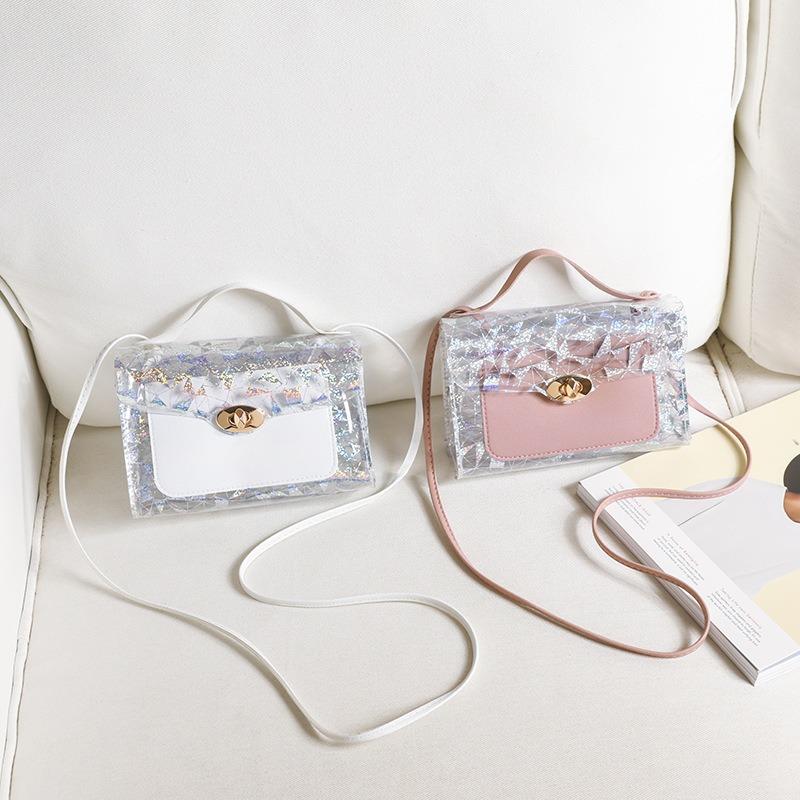 Bag women's new trendy chain transparent fashion women's bag shoulder personality versatile crossbody texture