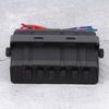 6‑Gang Rocker Switch Box Controller 3P Red Light Universal for 12‑24V Car RVs Marine Boat Yacht