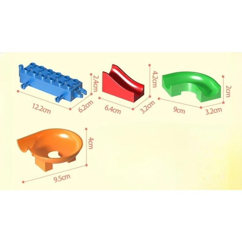 180PCS Building Blocks Baseplate Marble Race Run Track Classic Basic Bricks Compatible Parts Slide Assembly Toy Construction