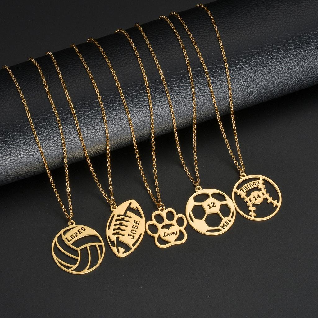 Collier Atoztide Personnalisé avec Nom pour Femmes Basket-ball avec Numéro Bijoux en Acier Inoxydable Chaîne Choker Cadeau d'Anniversaire Personnalisé