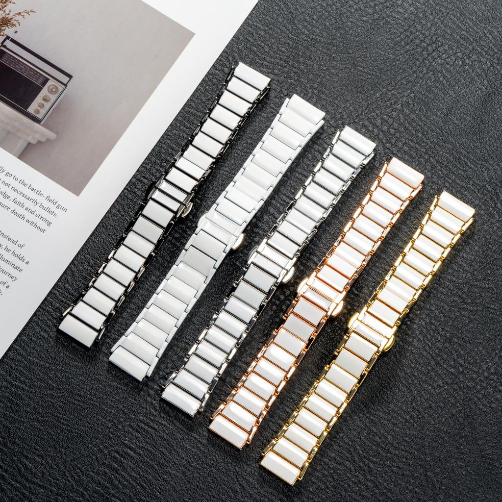 18mm Ceramic Strap for Huawei Watch GT6 GT5 GT4 41mm GT5 Pro 42mm Bracelet Durable Metal Butterfly Buckle Replace Wristband