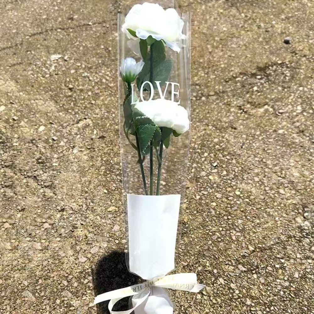 50Pcs Single Flower Flower Wrapping Bag Love Single Rose Sleeves New Bouquet Wrapper  Party Supplies