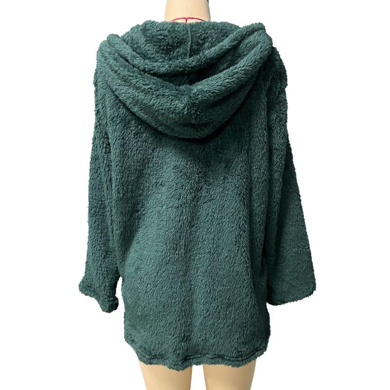 Women's Casual Solid Color Print Autumn Winter Long Sleeve Jackets & Coats