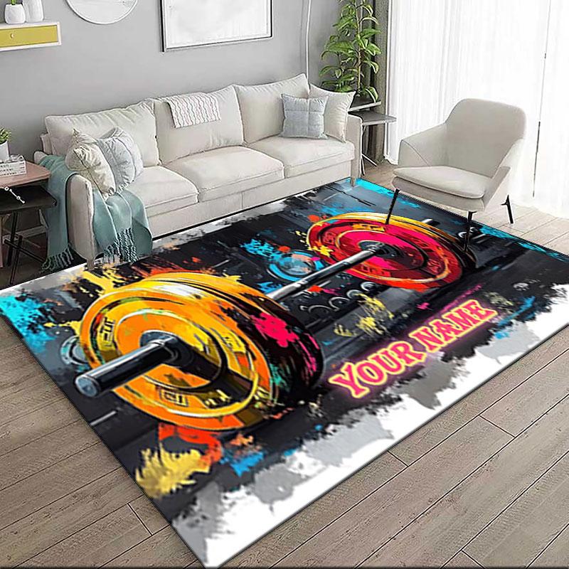 1PC Custom Name Artwork Theme Floor Mat Ideal for Living Room, Game Rooms, Office, Bedroom,Floor Mat Playful Design