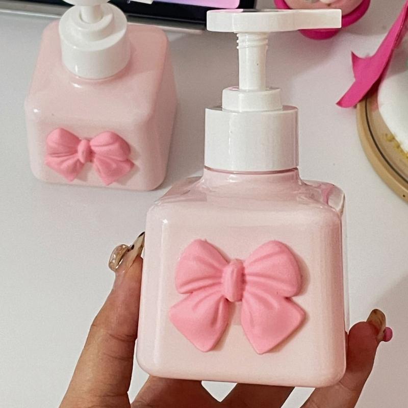 Leakproof Plastic Soap Dispenser Bottle With Decorative Bowknot Design Travel Soap Holder Bottle For Shampoo Lotion