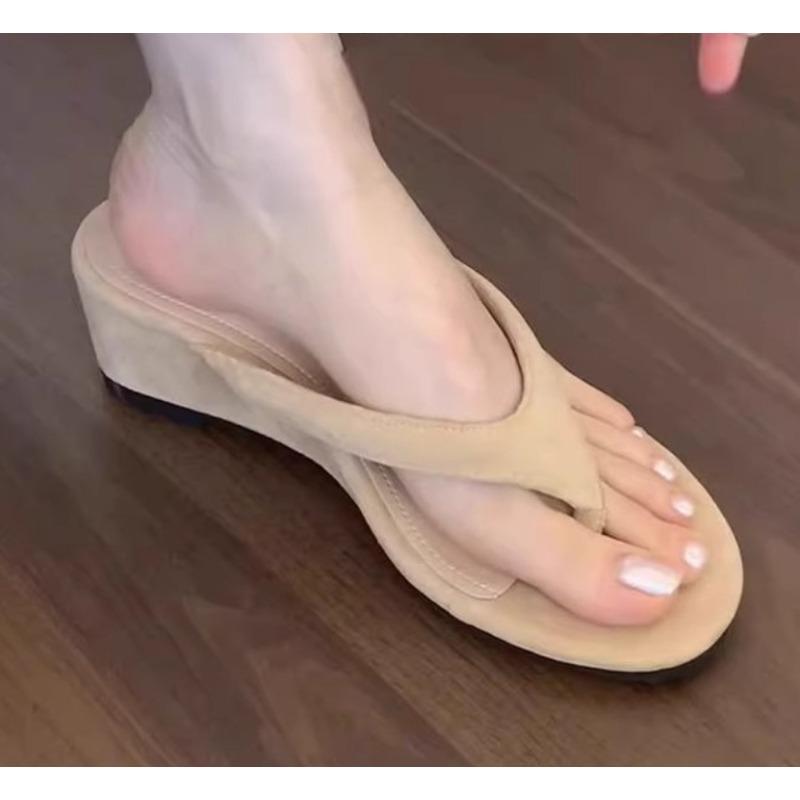 New Street Style Summer Women Wedges Heel Slippers Outdoor Clip Toe Slide Ladies Casual Beach Vacation Flip Flop Zapatos Mujer