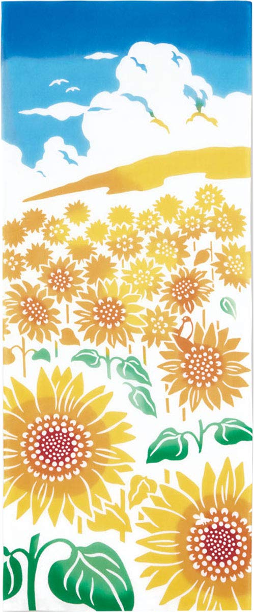 

Kenema Tenugui Hand Flower Garden Sunflower 36 x 90cm 50118 Miyamoto-Towel Chū-dyed (Japanese Towel) Summer Hill