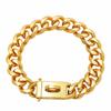 Gold Dog Collar Stainless Steel Metal Pet Choker Silver 19mm Wide Lead for Medium Large Dogs French Bulldog Labrador Retriever